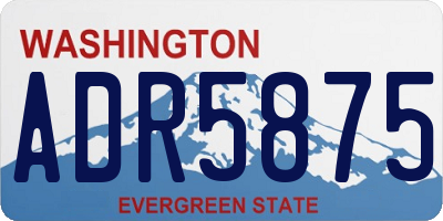 WA license plate ADR5875