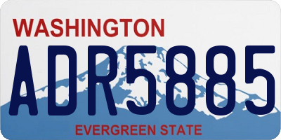 WA license plate ADR5885