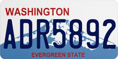 WA license plate ADR5892