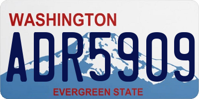 WA license plate ADR5909