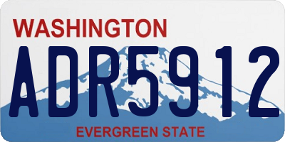 WA license plate ADR5912