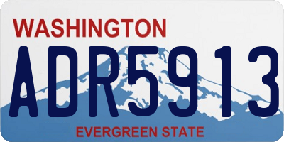 WA license plate ADR5913