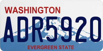 WA license plate ADR5920