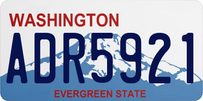 WA license plate ADR5921