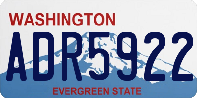 WA license plate ADR5922