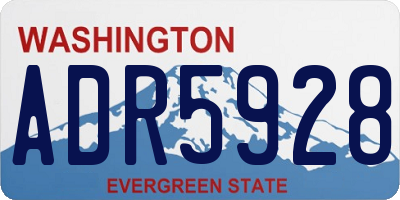 WA license plate ADR5928