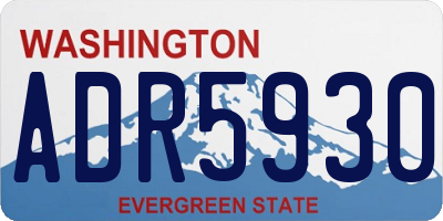 WA license plate ADR5930