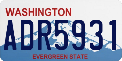 WA license plate ADR5931