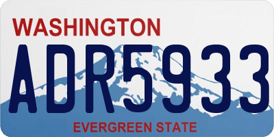 WA license plate ADR5933