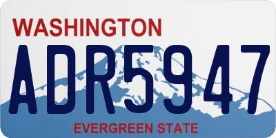 WA license plate ADR5947