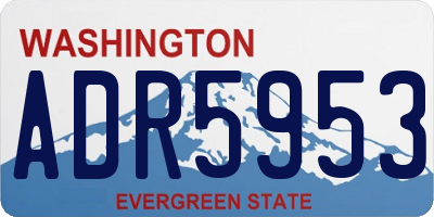 WA license plate ADR5953