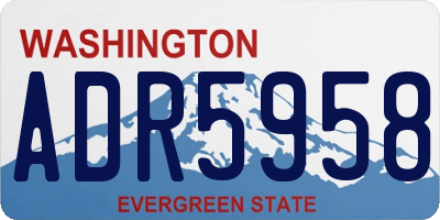WA license plate ADR5958