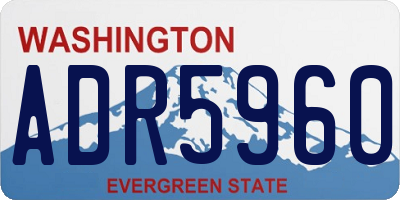 WA license plate ADR5960