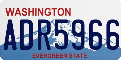 WA license plate ADR5966