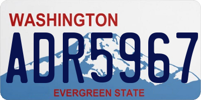 WA license plate ADR5967