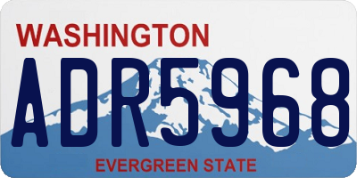 WA license plate ADR5968