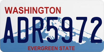WA license plate ADR5972