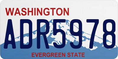 WA license plate ADR5978