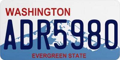 WA license plate ADR5980