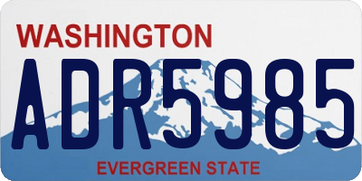 WA license plate ADR5985