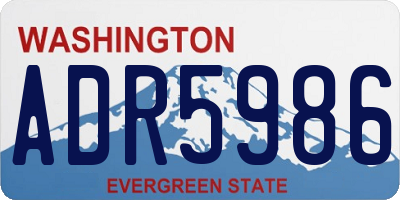 WA license plate ADR5986