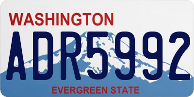 WA license plate ADR5992