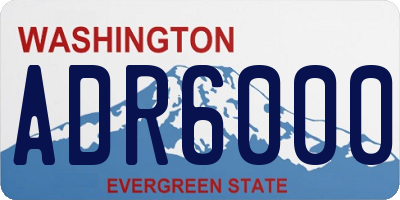 WA license plate ADR6000