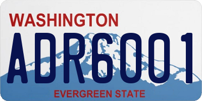 WA license plate ADR6001