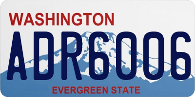 WA license plate ADR6006