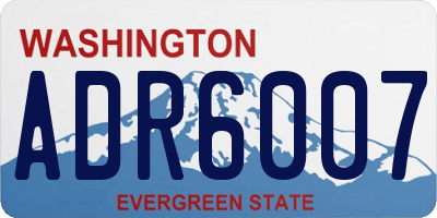 WA license plate ADR6007
