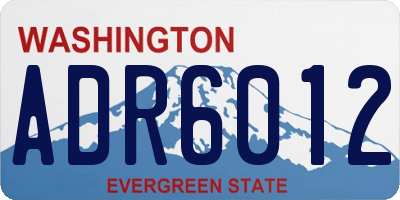 WA license plate ADR6012
