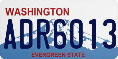 WA license plate ADR6013