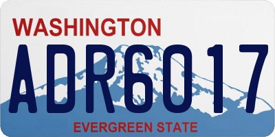 WA license plate ADR6017