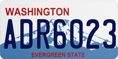WA license plate ADR6023