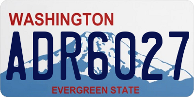 WA license plate ADR6027