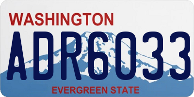 WA license plate ADR6033