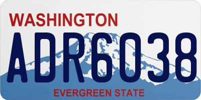 WA license plate ADR6038