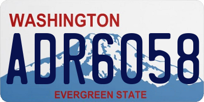 WA license plate ADR6058