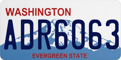 WA license plate ADR6063