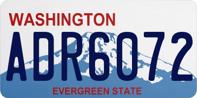 WA license plate ADR6072