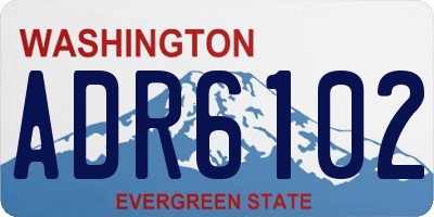 WA license plate ADR6102