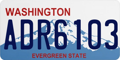 WA license plate ADR6103