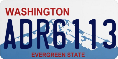 WA license plate ADR6113