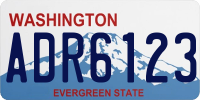 WA license plate ADR6123