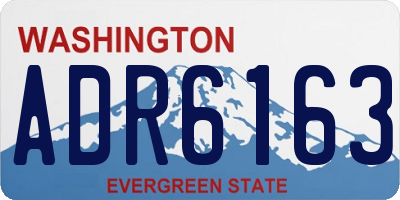 WA license plate ADR6163