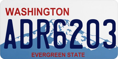 WA license plate ADR6203