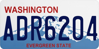 WA license plate ADR6204