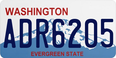 WA license plate ADR6205