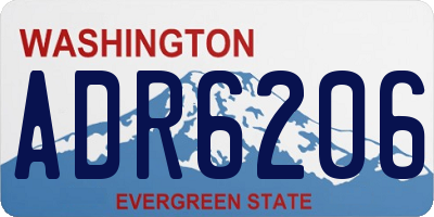 WA license plate ADR6206