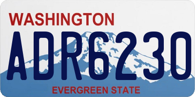 WA license plate ADR6230